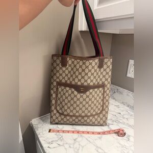 Vintage Gucci GG Monogram Sherry Line Tote Bag
